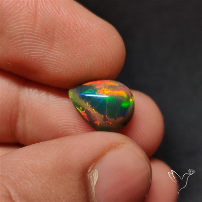 Natural Dark AAA Ethiopian Black Opal Cabochon
