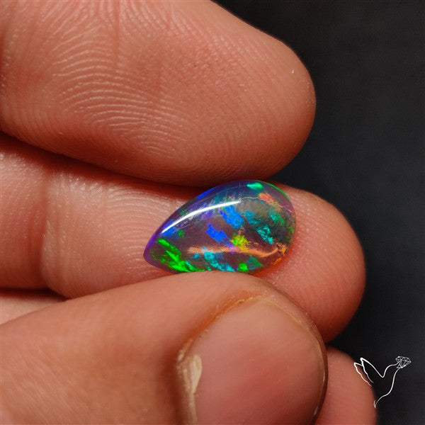 Natural Dark AAA Ethiopian Black Opal Cabochon