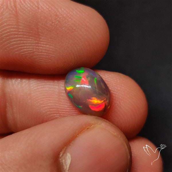Natural Dark AAA Ethiopian Black Opal Cabochon
