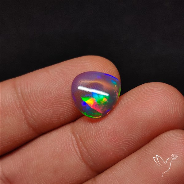 Natural Dark AAA Ethiopian Black Opal Cabochon