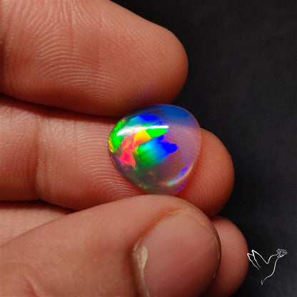 Natural Dark AAA Ethiopian Black Opal Cabochon