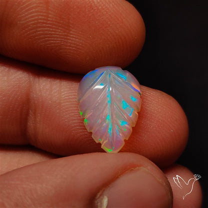 Ethiopian Welo Opal Leaf Carving