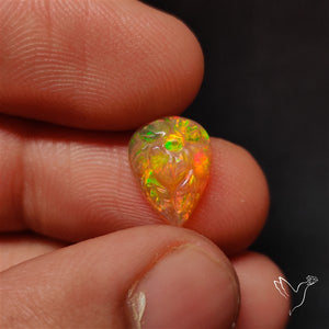 Ethiopian Welo Opal Mughal Carving
