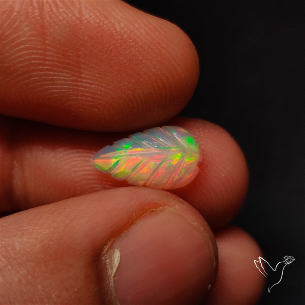 AAA Ethiopian Welo Opal Leaf Carving