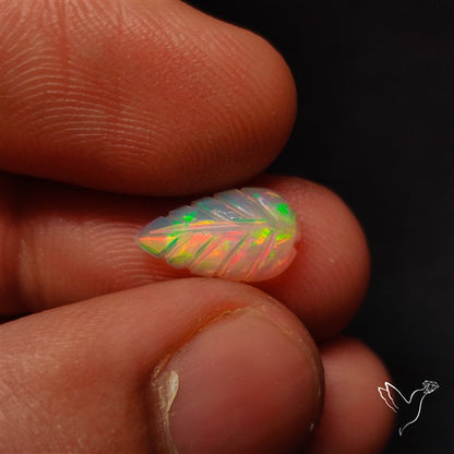 AAA Ethiopian Welo Opal Leaf Carving