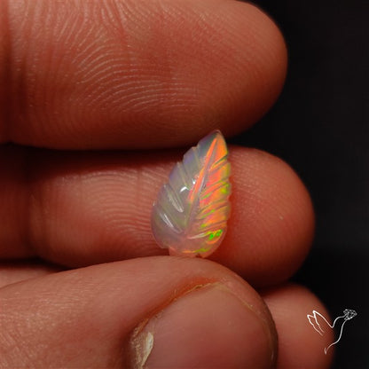 AAA Ethiopian Welo Opal Leaf Carving