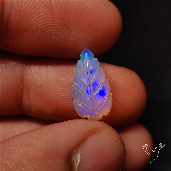 AAA Ethiopian Welo Opal Leaf Carving
