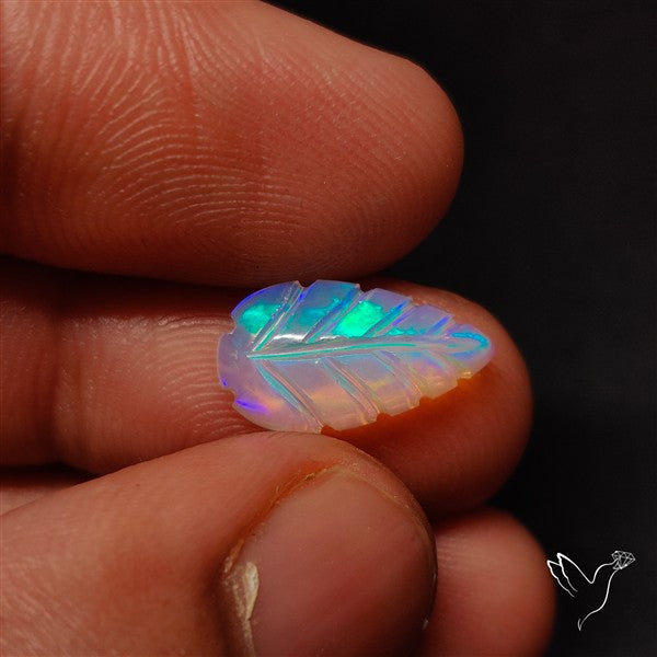 AAA Ethiopian Welo Opal Leaf Carving