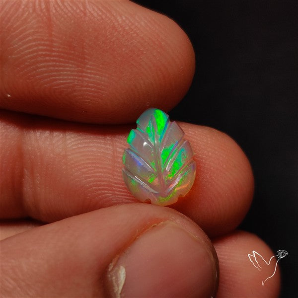 AAA Ethiopian Welo Opal Leaf Carving