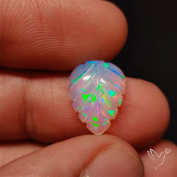 AAA Ethiopian Welo Opal Leaf Carving