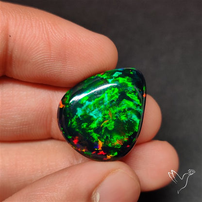 AAA Ethiopian Black Opal Cabochon Smoked