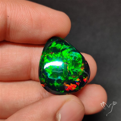 AAA Ethiopian Black Opal Cabochon Smoked