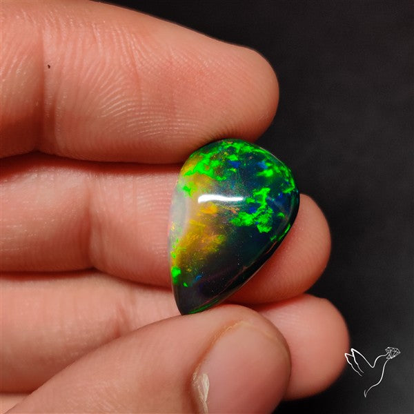AAA Ethiopian Black Opal Cabochon Smoked