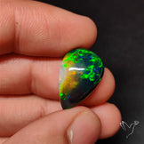 AAA Ethiopian Black Opal Cabochon Smoked