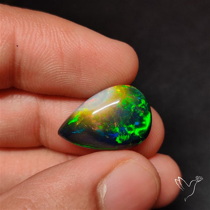 AAA Ethiopian Black Opal Cabochon Smoked