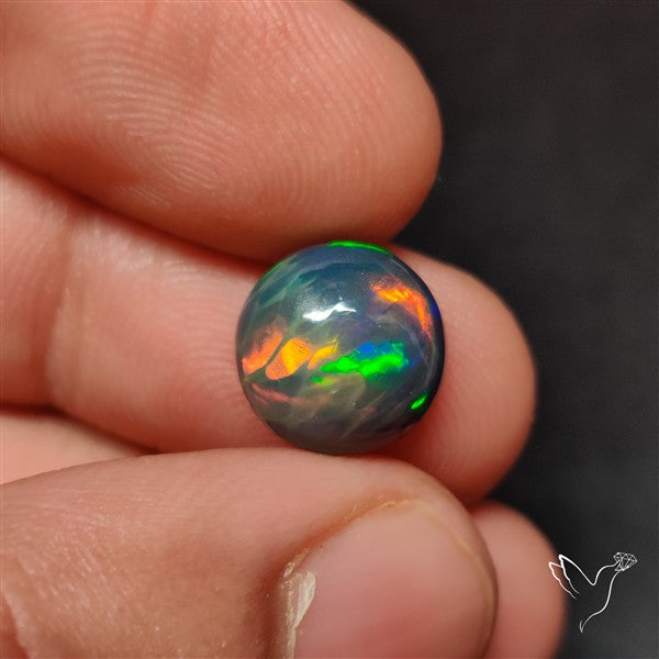 AAA Ethiopian Black Opal Cabochon Smoked