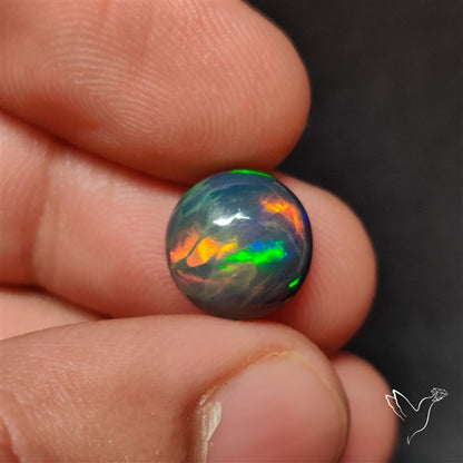 AAA Ethiopian Black Opal Cabochon Smoked