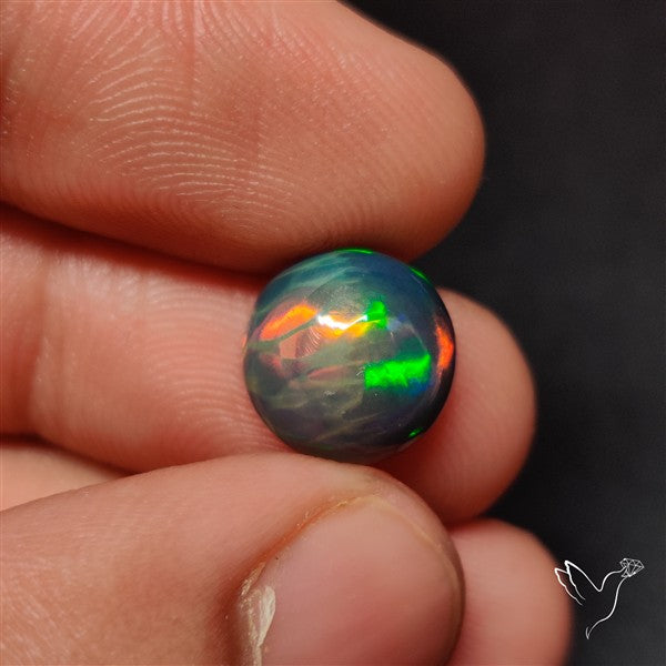 AAA Ethiopian Black Opal Cabochon Smoked