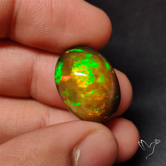AAA Ethiopian Black Opal Cabochon Smoked