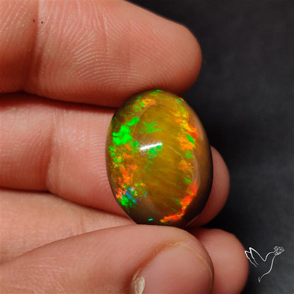 AAA Ethiopian Black Opal Cabochon Smoked
