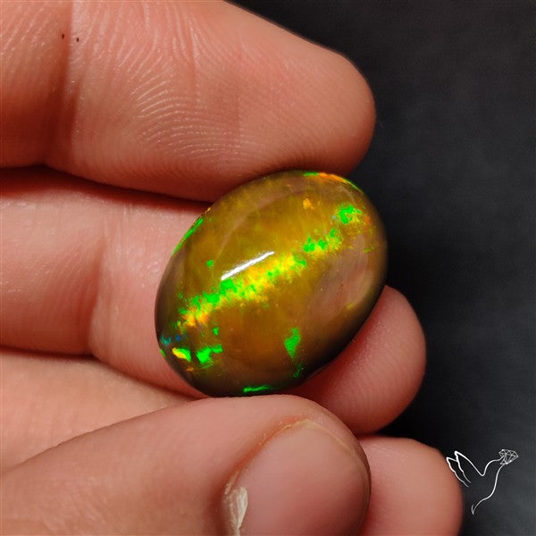 AAA Ethiopian Black Opal Cabochon Smoked