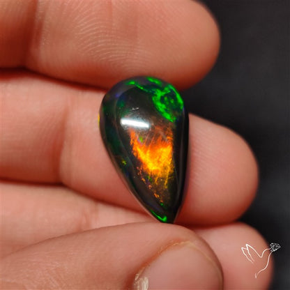 AAA Ethiopian Black Opal Cabochon Smoked