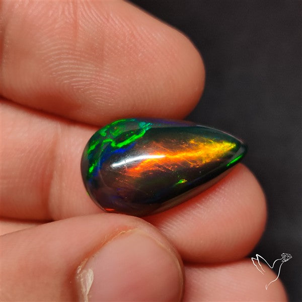 AAA Ethiopian Black Opal Cabochon Smoked