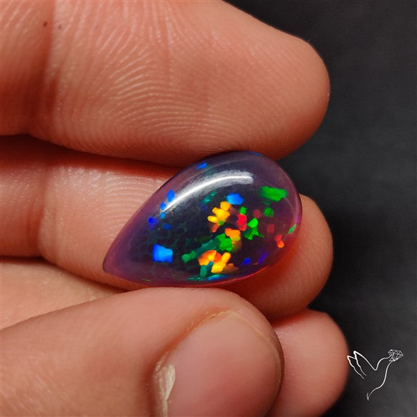 AAA Ethiopian Black Opal Cabochon Smoked