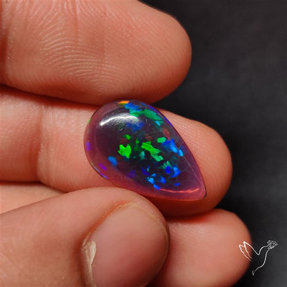AAA Ethiopian Black Opal Cabochon Smoked