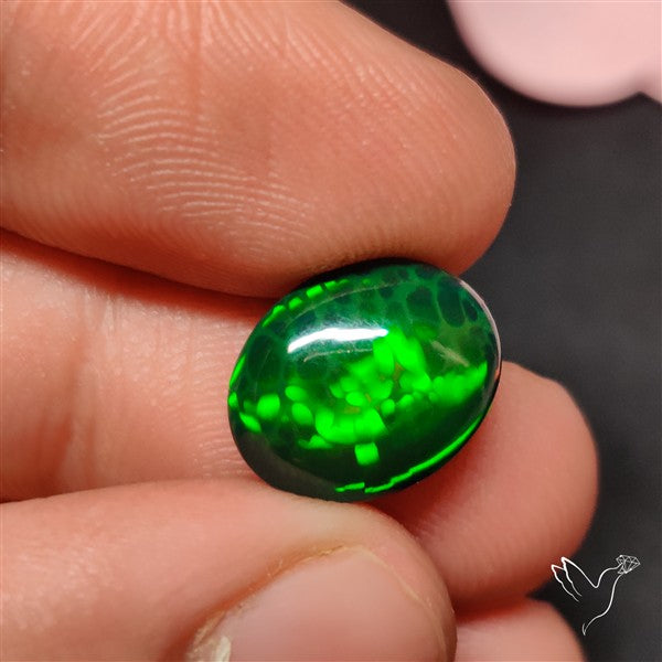 AAA Ethiopian Black Opal Cabochon Smoked