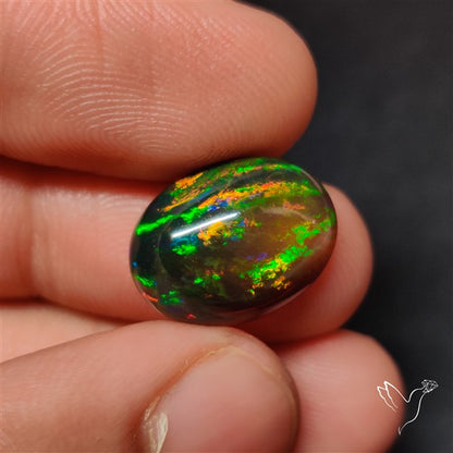 AAA Ethiopian Black Opal Cabochon Smoked
