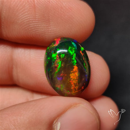 AAA Ethiopian Black Opal Cabochon Smoked