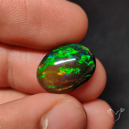 AAA Ethiopian Black Opal Cabochon Smoked