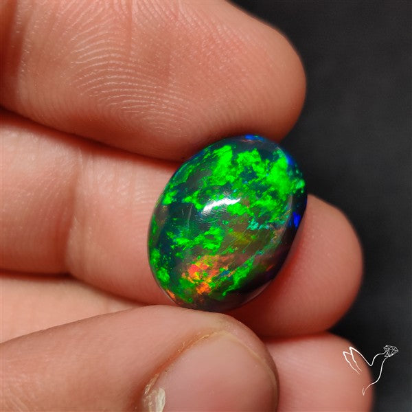 AAA Ethiopian Black Opal Cabochon Smoked