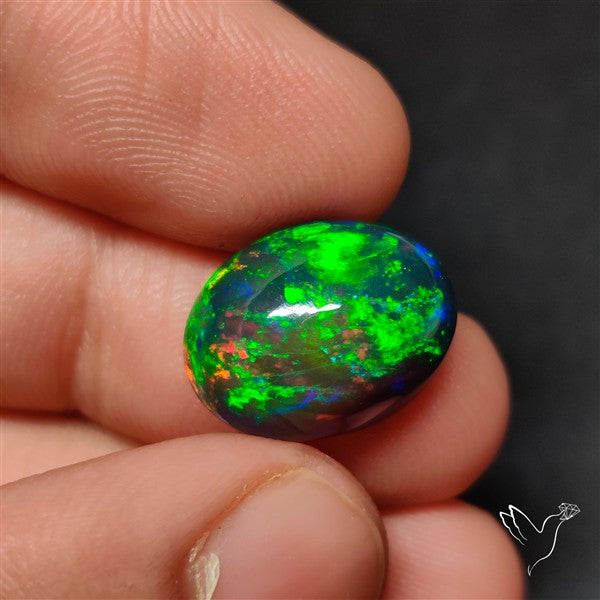 AAA Ethiopian Black Opal Cabochon Smoked
