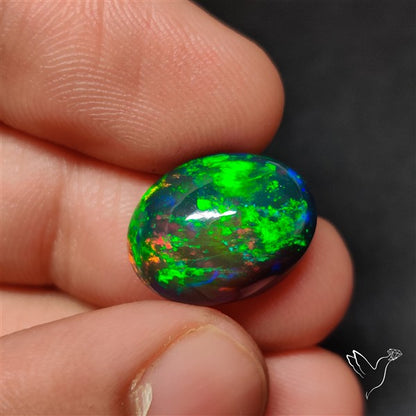 AAA Ethiopian Black Opal Cabochon Smoked