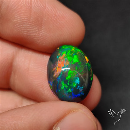 AAA Ethiopian Black Opal Cabochon Smoked