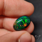 AAA Ethiopian Black Opal Cabochon Smoked