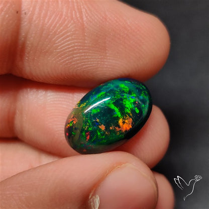 AAA Ethiopian Black Opal Cabochon Smoked