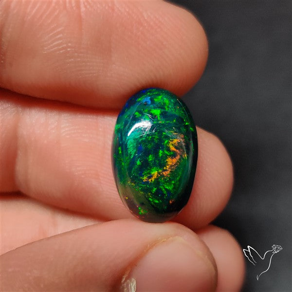 AAA Ethiopian Black Opal Cabochon Smoked