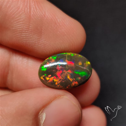 AAA Ethiopian Black Opal Cabochon Smoked