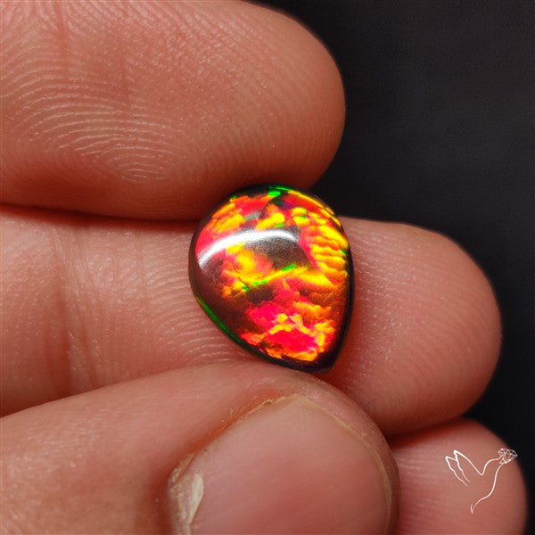 AAA Ethiopian Black Opal Cabochon Smoked