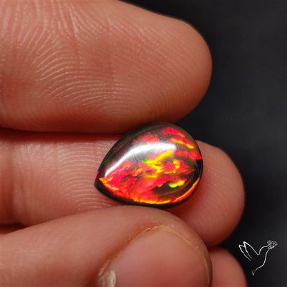 AAA Ethiopian Black Opal Cabochon Smoked
