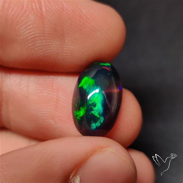 AAA Ethiopian Black Opal Cabochon Smoked