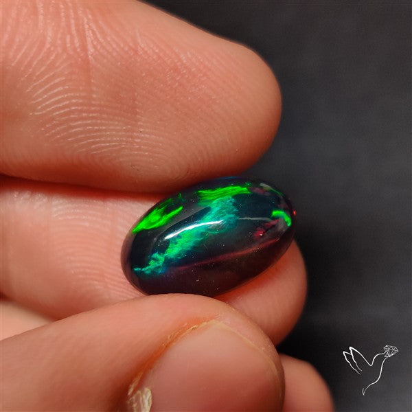 AAA Ethiopian Black Opal Cabochon Smoked