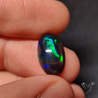 AAA Ethiopian Black Opal Cabochon Smoked