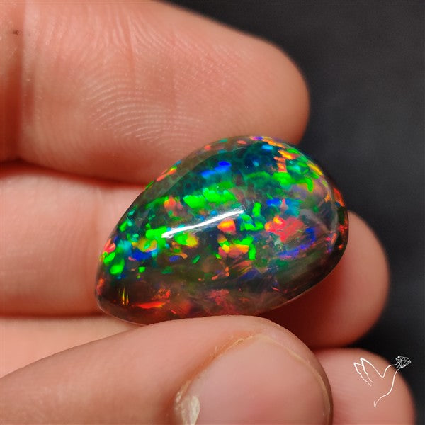 AAA Ethiopian Black Opal Cabochon Smoked