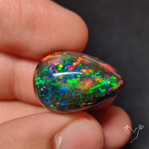 AAA Ethiopian Black Opal Cabochon Smoked