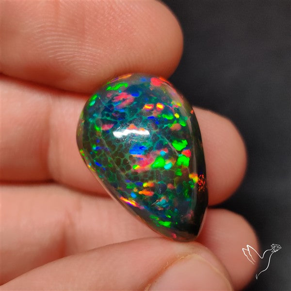 AAA Ethiopian Black Opal Cabochon Smoked