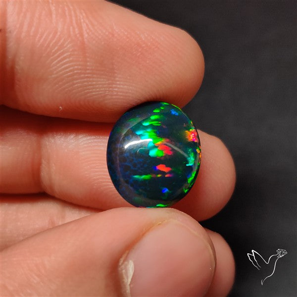 AAA Ethiopian Black Opal Cabochon Smoked